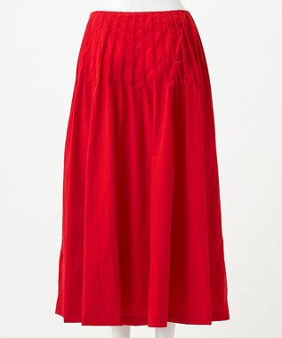 23区 【エステータ】エンシュクライト ピンタック フレアスカート レッド系