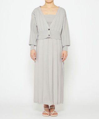 uncrave 【手洗い可】ドライタッチ ニット プリーツ スカート（uncrave WHITE） アイスグレー