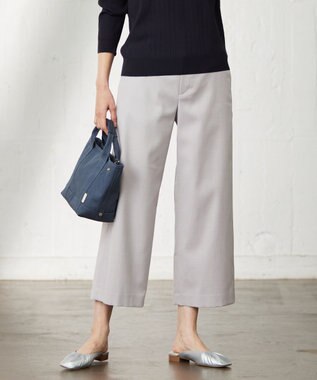 J.PRESS LADIES L 【洗える】シャークスキン セミワイド パンツ ピンク系