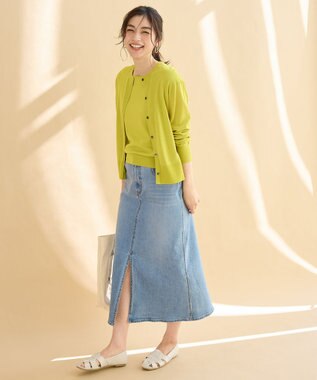 ANY 【2SET】ニットツインセット（ノースリーブニット＋カーディガン） アップルグリーン