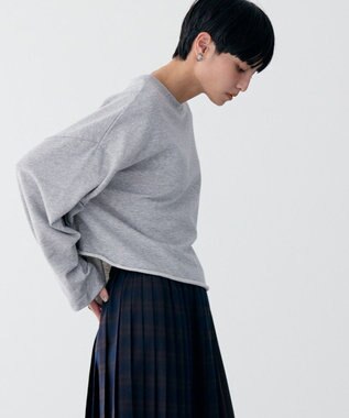 AMERICAN HOLIC ミニ裏毛タックスリーブショートプルオーバー2 Light Gray Mixture