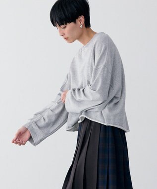 AMERICAN HOLIC ミニ裏毛タックスリーブショートプルオーバー2 Light Gray Mixture