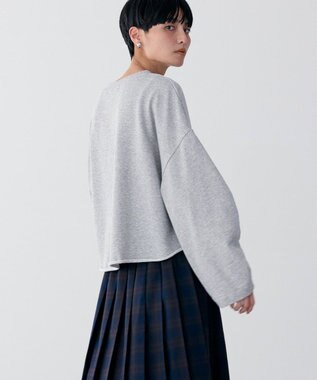 AMERICAN HOLIC ミニ裏毛タックスリーブショートプルオーバー2 Light Gray Mixture