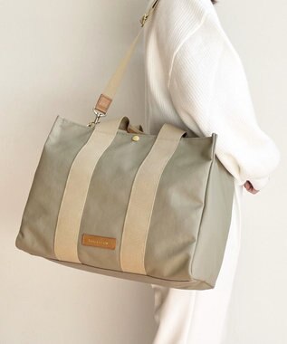 Hekhèr Le Style de Vie 【日本製 / A4サイズ対応 / 2WAY】PUコートコットンキャンバス トートバッグ large ベージュ