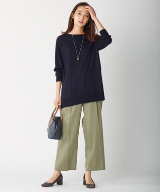 J.PRESS LADIES 【洗える】コットンセルロース チノ パンツ カーキ系