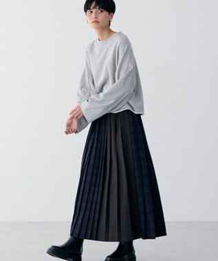 AMERICAN HOLIC ミニ裏毛タックスリーブショートプルオーバー2 Light Gray Mixture