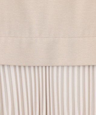 組曲 L 【KUMIKYOKU NAVY】ジャージーコンビプリーツ ワンピース ベージュ系