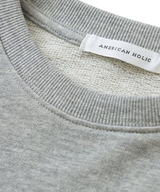 AMERICAN HOLIC ミニ裏毛タックスリーブショートプルオーバー2 Light Gray Mixture