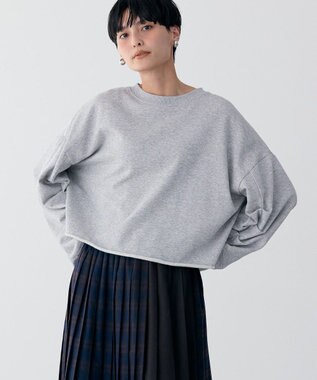 AMERICAN HOLIC ミニ裏毛タックスリーブショートプルオーバー2 Light Gray Mixture