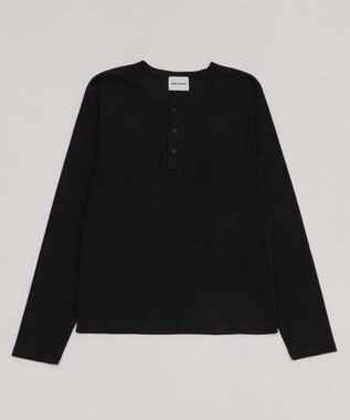 WEGO 【ユニセックス着用ITEM】コンパクトフィットリブヘンリーネックT（LS） ブラック