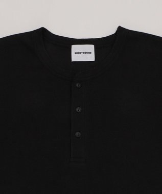 WEGO 【ユニセックス着用ITEM】コンパクトフィットリブヘンリーネックT（LS） ブラック