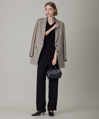 ICB L 【WEB限定カラーあり・洗える】 ライトダブルクロス ストレートパンツ ブラック系