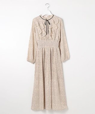Feroux ウエストシャーリングラッフル ワンピース ベージュ系1