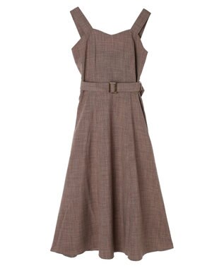 earth music&ecology ベルト付きパネルラインワンピース Brown