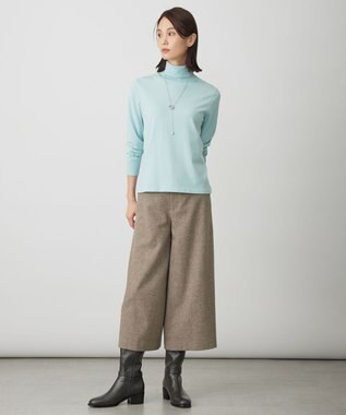 J.PRESS LADIES シルクネップツイード クロップド パンツ モカ系