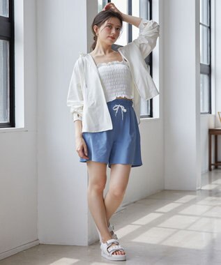 Feroux 【接触冷感・UVカット・吸水速乾】ラッシュガードハーフ パンツ ブルー系