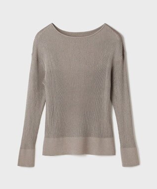 GRACE CONTINENTAL ラメリブクルーニットトップ グレー