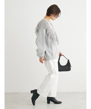 Green Parks ストレートタックデニムパンツ White