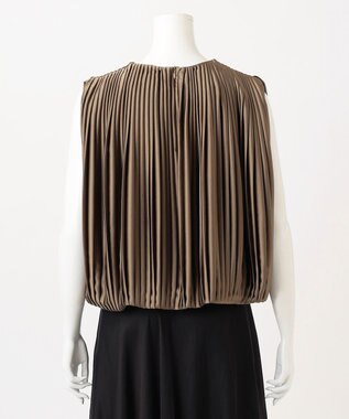 23区 L 【エステータ】ドレープサテン プリーツブラウス カーキ系
