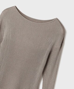 GRACE CONTINENTAL ラメリブクルーニットトップ グレー