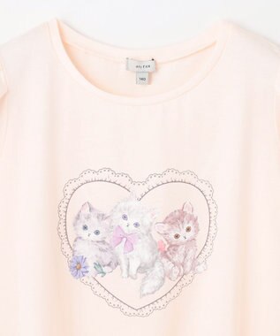 ANY KIDS ネックレス付き ネコTシャツ エクリュ