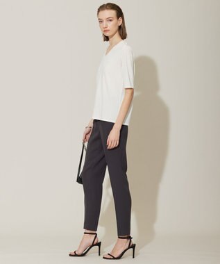 ICB 【WEB限定カラーあり・接触冷感・UVケア・洗える】 シンセティックハイゲージ 半袖ニット オフホワイト系