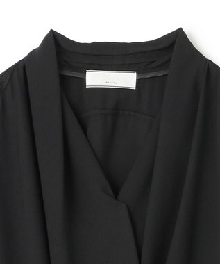 BEIGE， OLIVE / カシュクールフレンチスリーブブラウス Black