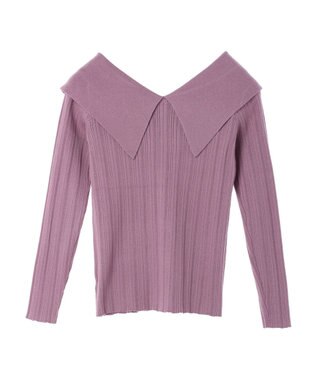 earth music&ecology ２ｗａｙビッグカラーニットプルオーバー Pink