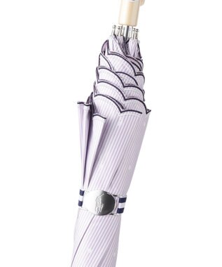 MOONBAT 【軽量】POLO RALPH LAUREN 晴雨兼用日傘 長傘 ストライプドット／遮光 遮熱 UV ライトパープル