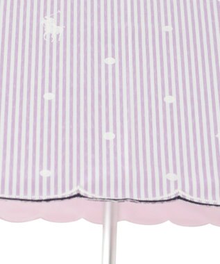 MOONBAT 【軽量】POLO RALPH LAUREN 晴雨兼用日傘 長傘 ストライプドット／遮光 遮熱 UV ライトパープル