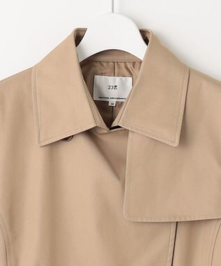 23区 コットンポリエステルギャバジン トレンチコート キャメル系