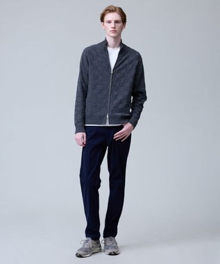 J.PRESS MEN 温かさと軽さの快適素材【ストレッチ / イージーケア】【FLEX YARN】リンクスフルジップ  ニットカーディガン グレー系