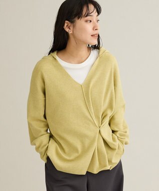 CRAFT STANDARD BOUTIQUE Vネックフードカシュクールニットプルオーバー