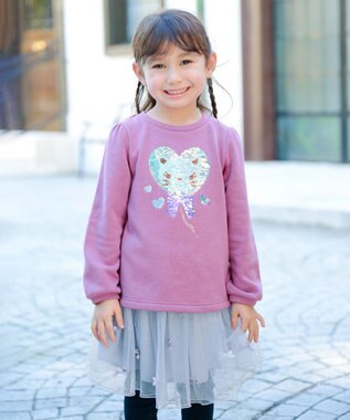 ANY KIDS リボン×ラメチュールスカッツ ブルーグレー