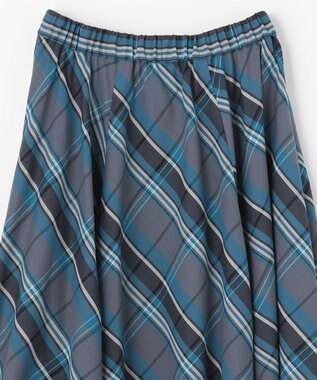 ANY 【ウエストゴム】マドラスチェック スカート ネイビー系