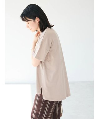 CRAFT STANDARD BOUTIQUE リメイクロゴ半袖Tee Pink Beige