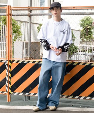 WEGO 【ユニセックス着用ITEM/2点SET】アクセ付きアンサンブルT（LS） ホワイト