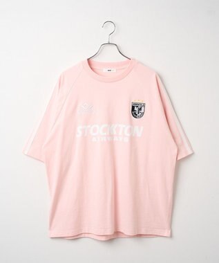 WEGO 【ユニセックス着用ITEM/手洗い可/MLサイズ】ラインゲームロゴT ピンク