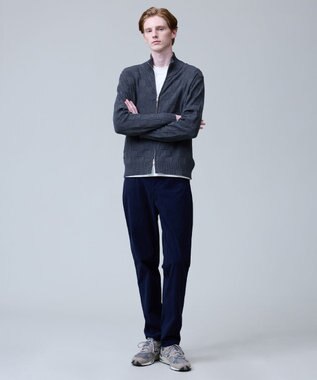 J.PRESS MEN 温かさと軽さの快適素材【ストレッチ / イージーケア】【FLEX YARN】リンクスフルジップ  ニットカーディガン グレー系