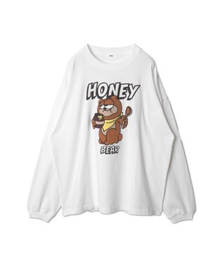 WEGO 【ユニセックス着用ITEM】アニマルキャラBIG　T（LS） ホワイト