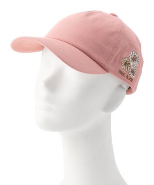 MOONBAT PAUL & JOE ACCESSOIRES 綿100%キャップ クリザンテーム刺繍 ペールピンク