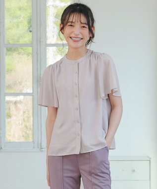 Tiaclasse 【セットアップ対応・洗える】シアーチェックブラウス グレー