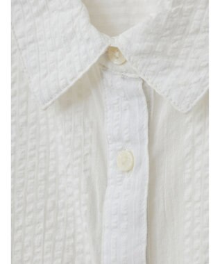 Green Parks インド綿 シアサッカーシャツ Off White