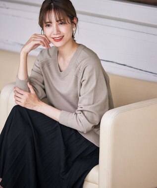 Tiaclasse 【ウエストゴム・洗える】カットソーアコーディオンプリーツスカート ブラック