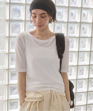 WEGO 【ANGIE VINTAGE】シアースラブレイヤードTシャツ ホワイト