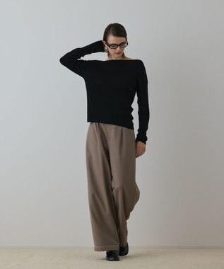 GRACE CONTINENTAL ハイゲージウールニットトップ ブラック