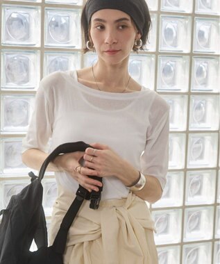 WEGO 【ANGIE VINTAGE】シアースラブレイヤードTシャツ ホワイト