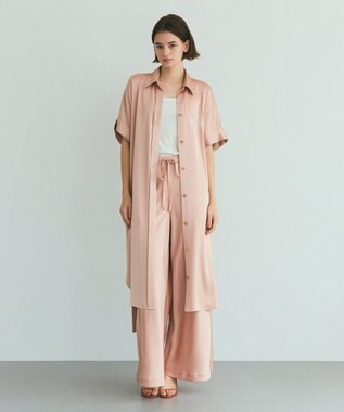 GRACE CONTINENTAL ダブルサテンシャツドレス ピンク