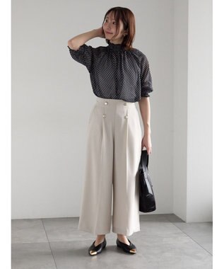 Te chichi パターンアソートシャーリングブラウス ネイビー