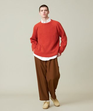 J.PRESS YORK STREET 【UNISEX】ウールカシミヤ クルーネックニット オレンジ系